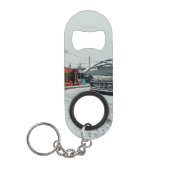 Gestreepte tram mini flessenopener (Voorkant)