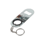 Gestreepte tram mini flessenopener (Achterkant Gekanteld)