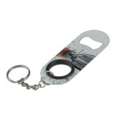 Gestreepte tram mini flessenopener (Voorkant Gekanteld)