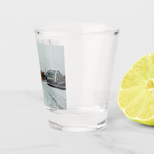 Gestreepte tram shot glas (Rechts)