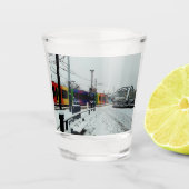 Gestreepte tram shot glas (Voorkant)