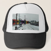 Gestreepte tram trucker pet (Voorkant)