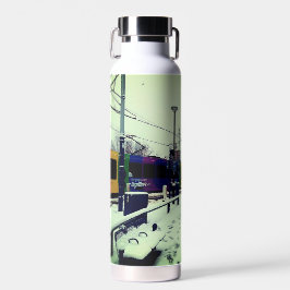 Gestreepte tram waterfles