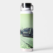 Gestreepte tram waterfles (Achterkant)