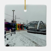 Gestreepte trams keramisch ornament (Achterkant)