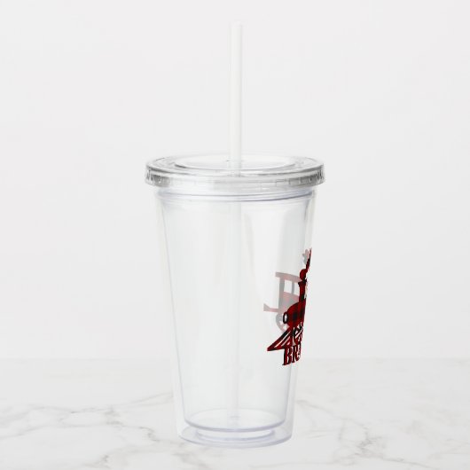Gestreepte trein gepersonaliseerd acryl drinkbeker (Rechts)
