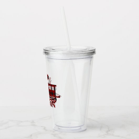 Gestreepte trein gepersonaliseerd acryl drinkbeker (Links)