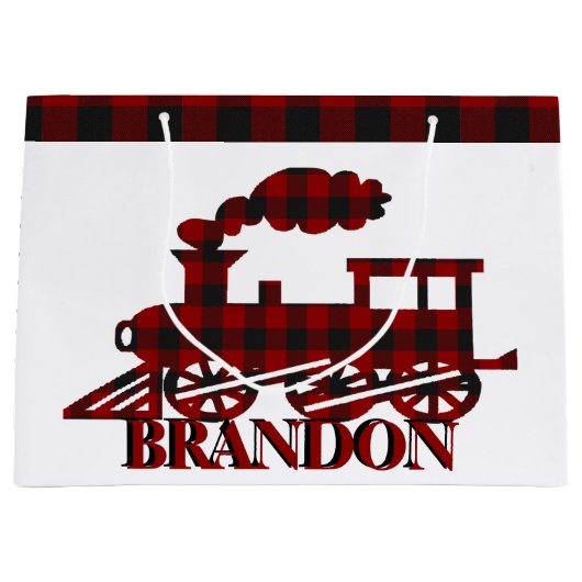 Gestreepte trein gepersonaliseerd groot cadeauzakje