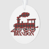 Gestreepte trein gepersonaliseerd ornament (voorkant)