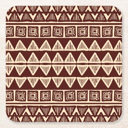 Gestreepte Tribal: sierkunst. Kartonnen Onderzetters (Voorkant)