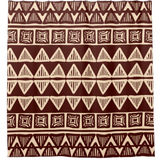 Gestreepte tribale sierpatronen douchegordijn (Voorkant)