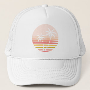 gestreepte tropische palmbomen trucker pet
