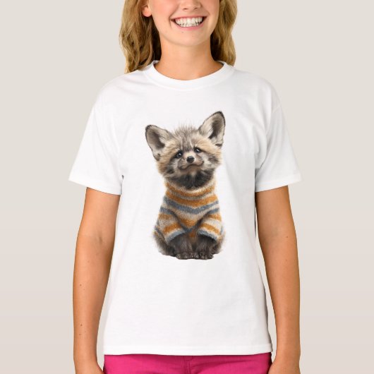 Gestreepte Trui Fox Kids T-shirt (Voorkant)