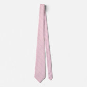 Gestreepte tweekleurige pastel roze crème stropdas (Voorkant)
