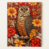 Gestreepte uil en Zinnia bloemen Planner (Achterkant)