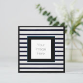 gestreepte uitnodiging met aangepaste foto en teks (Staand voorkant)