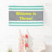 Gestreepte upsherin party spandoek (Insitu)