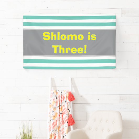 Gestreepte upsherin party spandoek (Insitu)