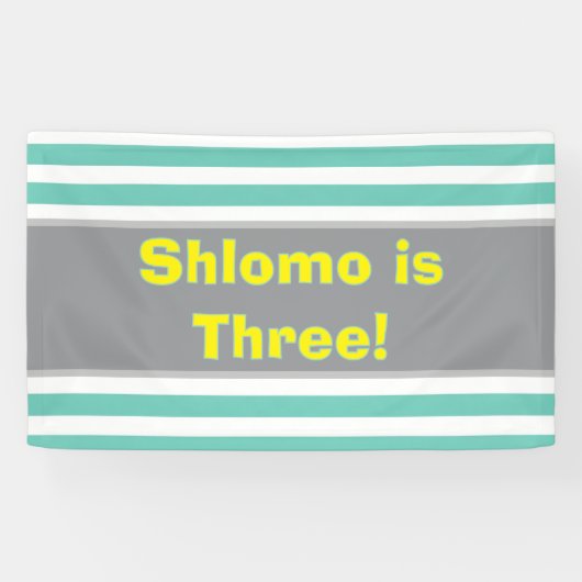 Gestreepte upsherin party spandoek (Horizontaal)