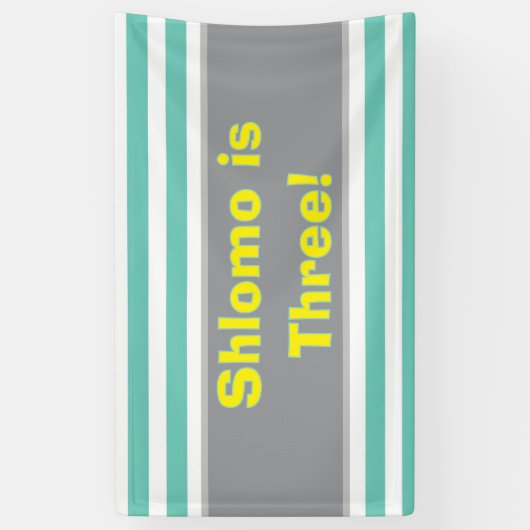 Gestreepte upsherin party spandoek (Verticaal)