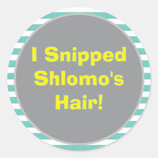 Gestreepte upsherin party sticker (Voorkant)