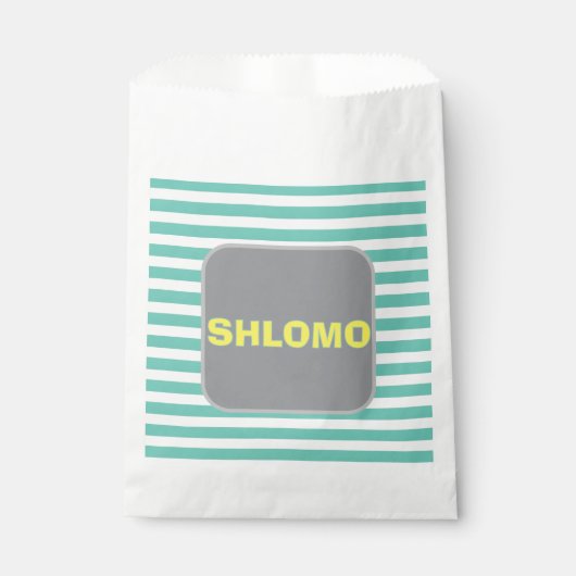 Gestreepte upsherin party-voorkeurzakken bedankzakje (Voorkant)