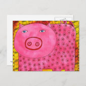 Gestreepte Varken Briefkaart (Voorkant / Achterkant)