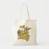 Gestreepte Varken Tote Bag (Voorkant)
