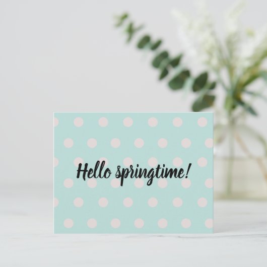 gestreepte veer | pastel turquoise briefkaart (Staand voorkant)
