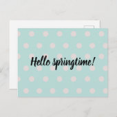 gestreepte veer | pastel turquoise briefkaart (Voorkant / Achterkant)