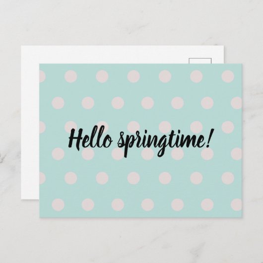 gestreepte veer | pastel turquoise briefkaart (Voorkant / Achterkant)