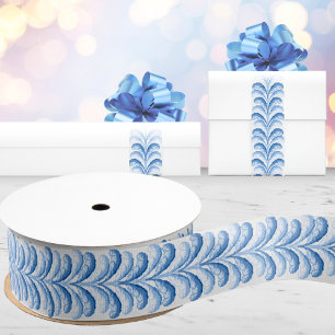 Gestreepte Verenfeest in Blauwe Porselein Grosgrain Lint