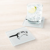 Gestreepte verrassing voor uw tafel glazen onderzetter (Schuin)