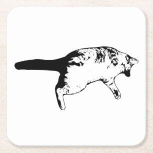 Gestreepte verrassing voor uw tafel kartonnen onderzetters