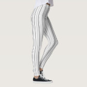 Gestreepte verticale strepen wit grijs licht grijs leggings (Rechts)