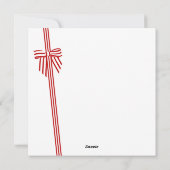 Gestreepte Vierkante Vakantie Foto Kaart met Strik (Achterkant)