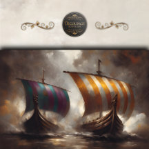 Gestreepte Vikings Zeilen Decoupage
