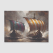 Gestreepte Vikings Zeilen Decoupage Tissuepapier (Voorkant)