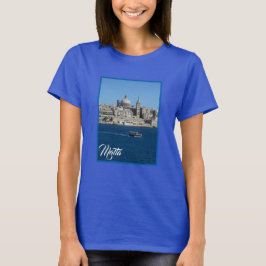 Gestreepte Vissende boot in Valletta Harbour Malta T-shirt