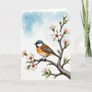 Gestreepte Vleugels Vogel Scene Kaart