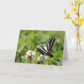 Gestreepte Vlinder Swallowtail Kaart (Gele Bloem)