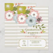 Gestreepte voorjaarsuitnodiging kaart (Voorkant / Achterkant)