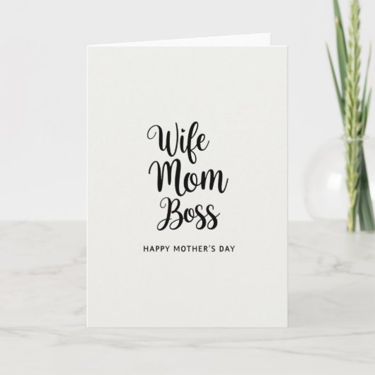 Gestreepte Vrouw Moeder Baas Kaart (Voorkant)