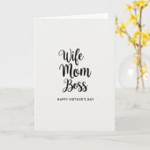 Gestreepte Vrouw Moeder Baas Kaart (Gele Bloem)