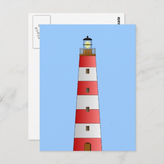 Gestreepte vuurtoren briefkaart (Voorkant / Achterkant)