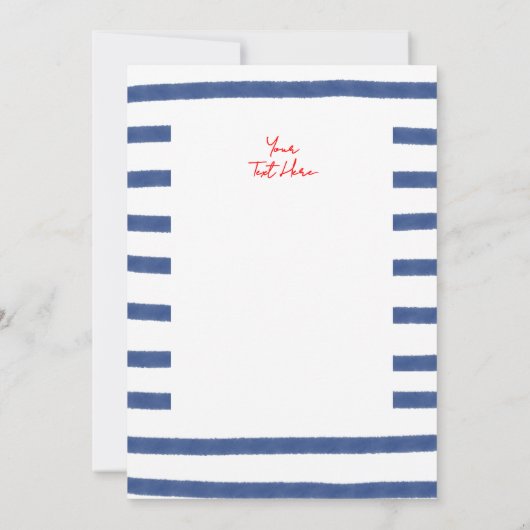 Gestreepte vuurtoren rood blauw oostkust bruiloft kaart (Achterkant)