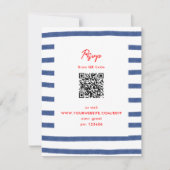 Gestreepte vuurtoren rood blauw oostkust RSVP-kaar Kaart (Voorkant)