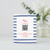 Gestreepte vuurtoren rood blauw oostkust RSVP-kaar Kaart (Staand voorkant)