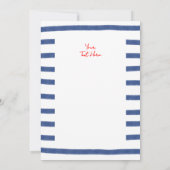 Gestreepte Vuurtoren Rood Blauw Oostkust Save The Date (Achterkant)