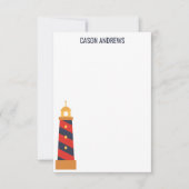 Gestreepte vuurtoren, speciaal ontworpen notitieka bedankkaart (Voorkant)